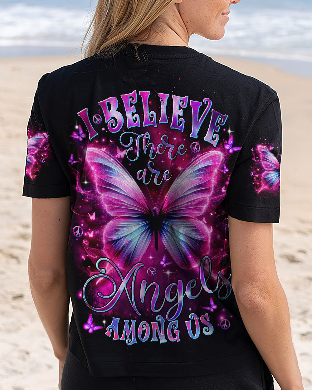 I BELIEVE THERE ARE ANGELS AMONG US BUTTERFLY ALL OVER PRINT  - TLTR2410243