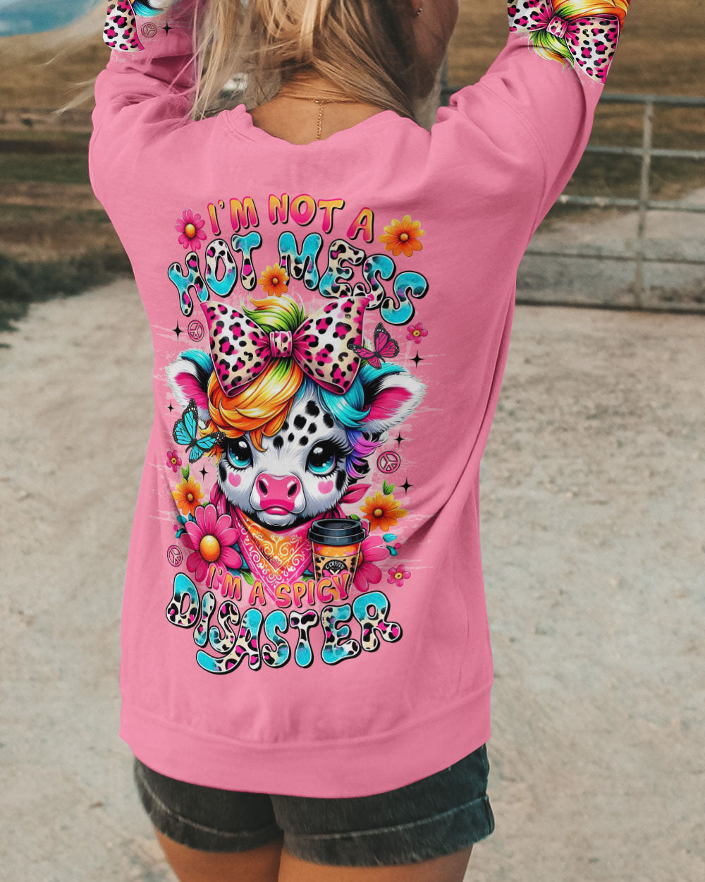 I'M NOT A HOT MESS COW ALL OVER PRINT  - TLTR2507253