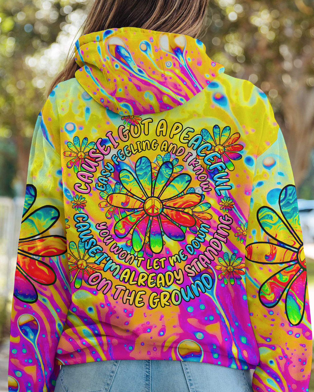 CAUSE I GOT A PEACEFUL COLORFUL DAISY ALL OVER PRINT - TLTR2508231