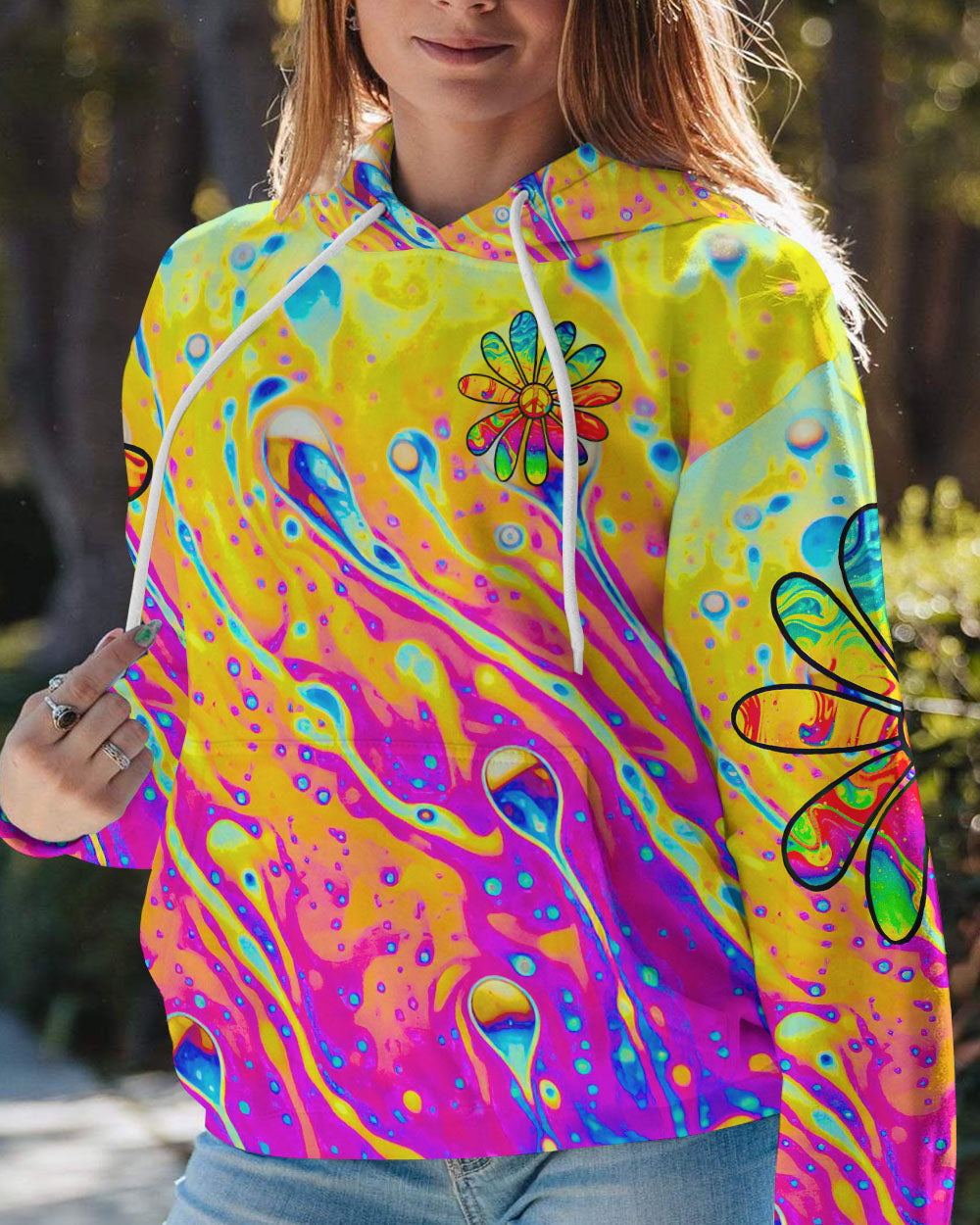 CAUSE I GOT A PEACEFUL COLORFUL DAISY ALL OVER PRINT - TLTR2508231