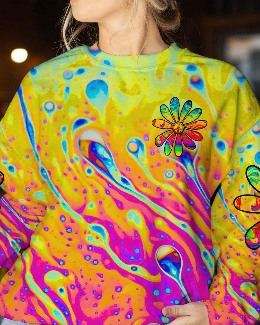 CAUSE I GOT A PEACEFUL COLORFUL DAISY ALL OVER PRINT - TLTR2508231