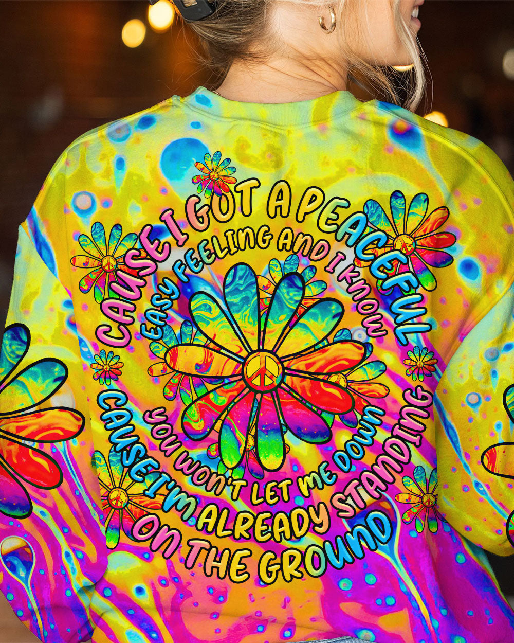 CAUSE I GOT A PEACEFUL COLORFUL DAISY ALL OVER PRINT - TLTR2508231