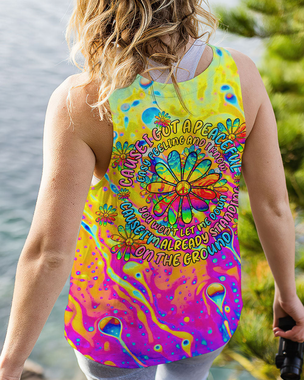 CAUSE I GOT A PEACEFUL COLORFUL DAISY ALL OVER PRINT - TLTR2508231