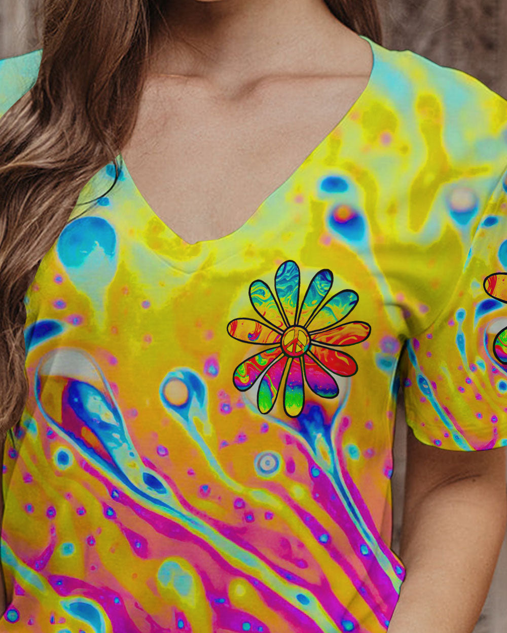 CAUSE I GOT A PEACEFUL COLORFUL DAISY ALL OVER PRINT - TLTR2508231