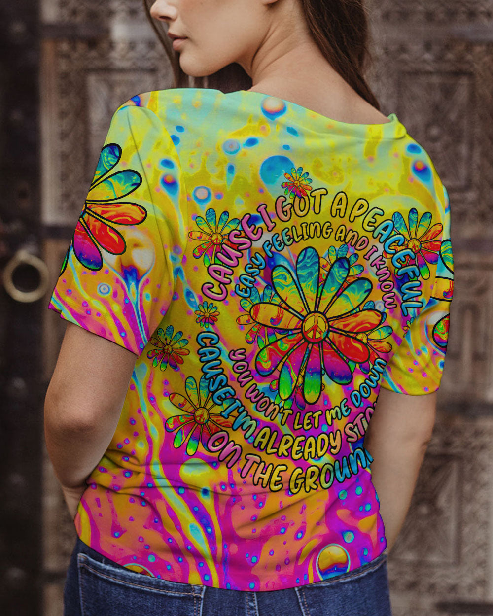 CAUSE I GOT A PEACEFUL COLORFUL DAISY ALL OVER PRINT - TLTR2508231