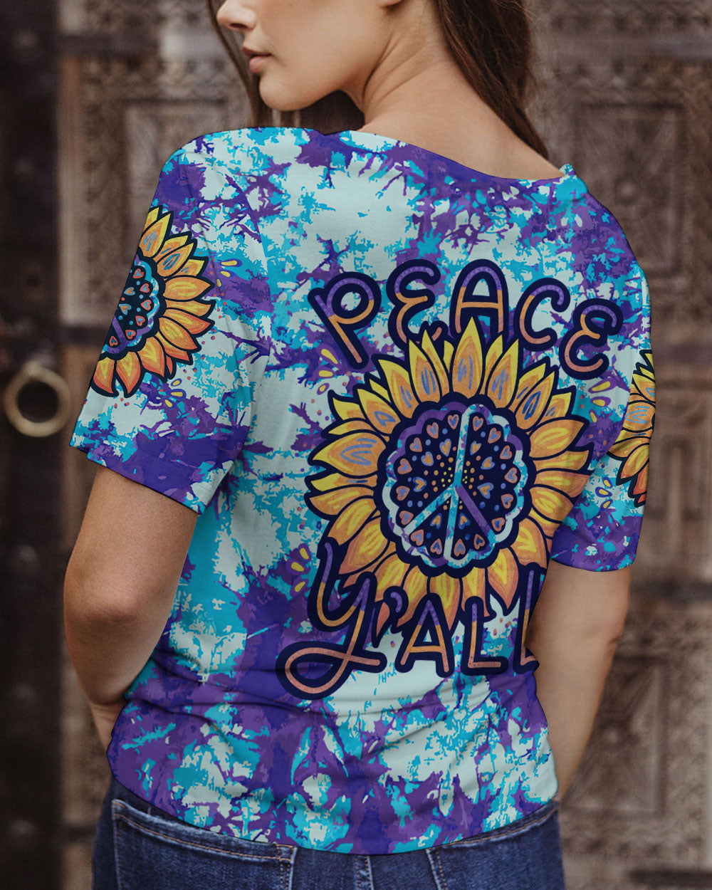 PEACE Y'ALL TIE DYE ALL OVER PRINT - TLTR2706233