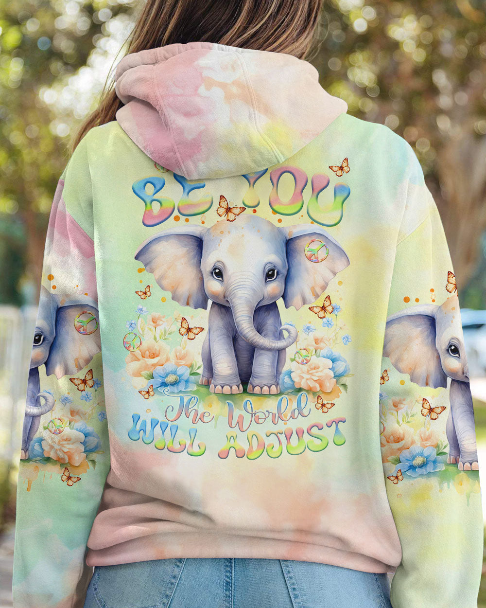 BE YOU THE WORLD WILL ADJUST ELEPHANT ALL OVER PRINT - TLTR2711233