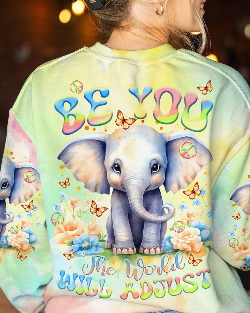 BE YOU THE WORLD WILL ADJUST ELEPHANT ALL OVER PRINT - TLTR2711233