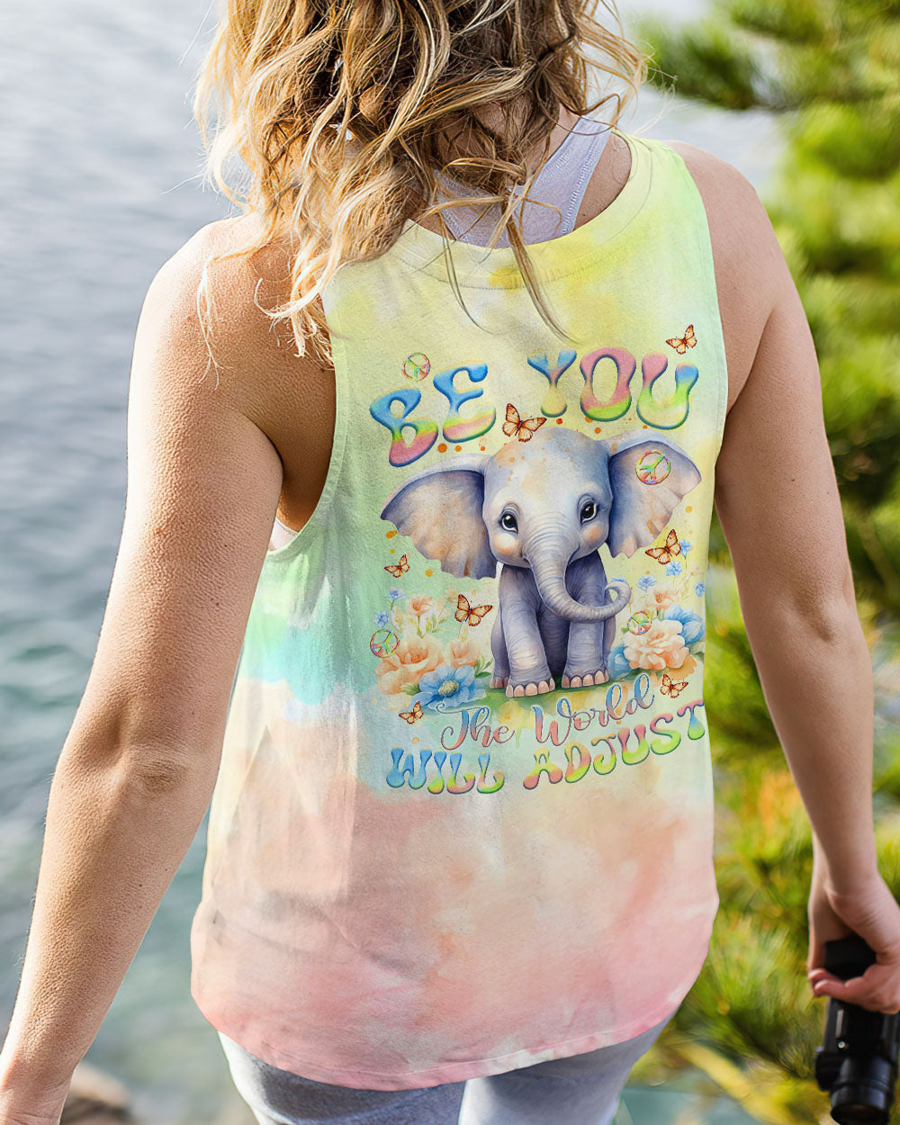 BE YOU THE WORLD WILL ADJUST ELEPHANT ALL OVER PRINT - TLTR2711233