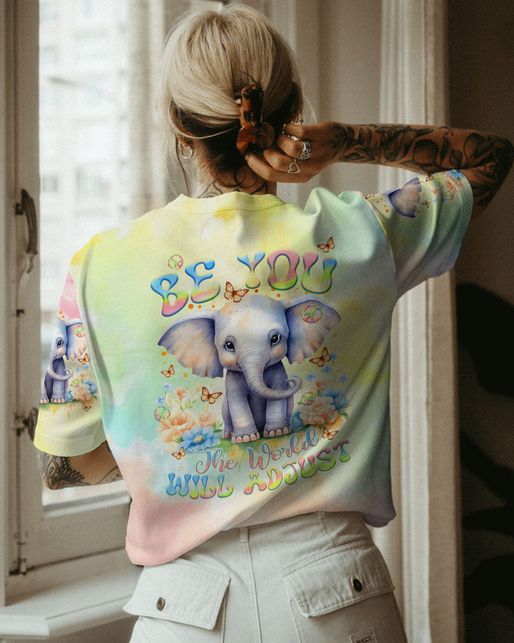 BE YOU THE WORLD WILL ADJUST ELEPHANT ALL OVER PRINT - TLTR2711233