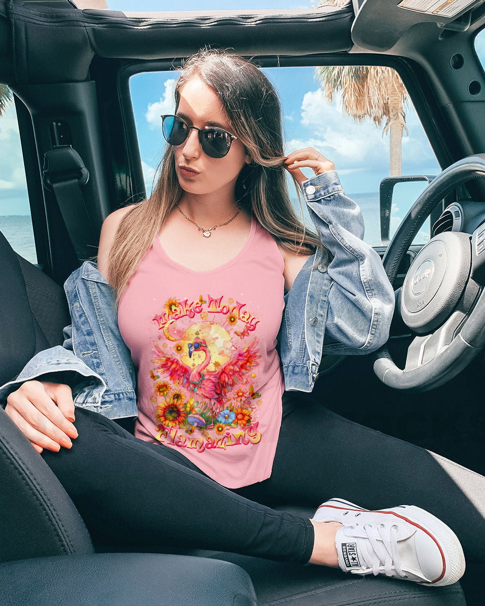 MAKE TODAY FLAMAZING FLAMINGO ALL OVER PRINT  - TLTR2711241