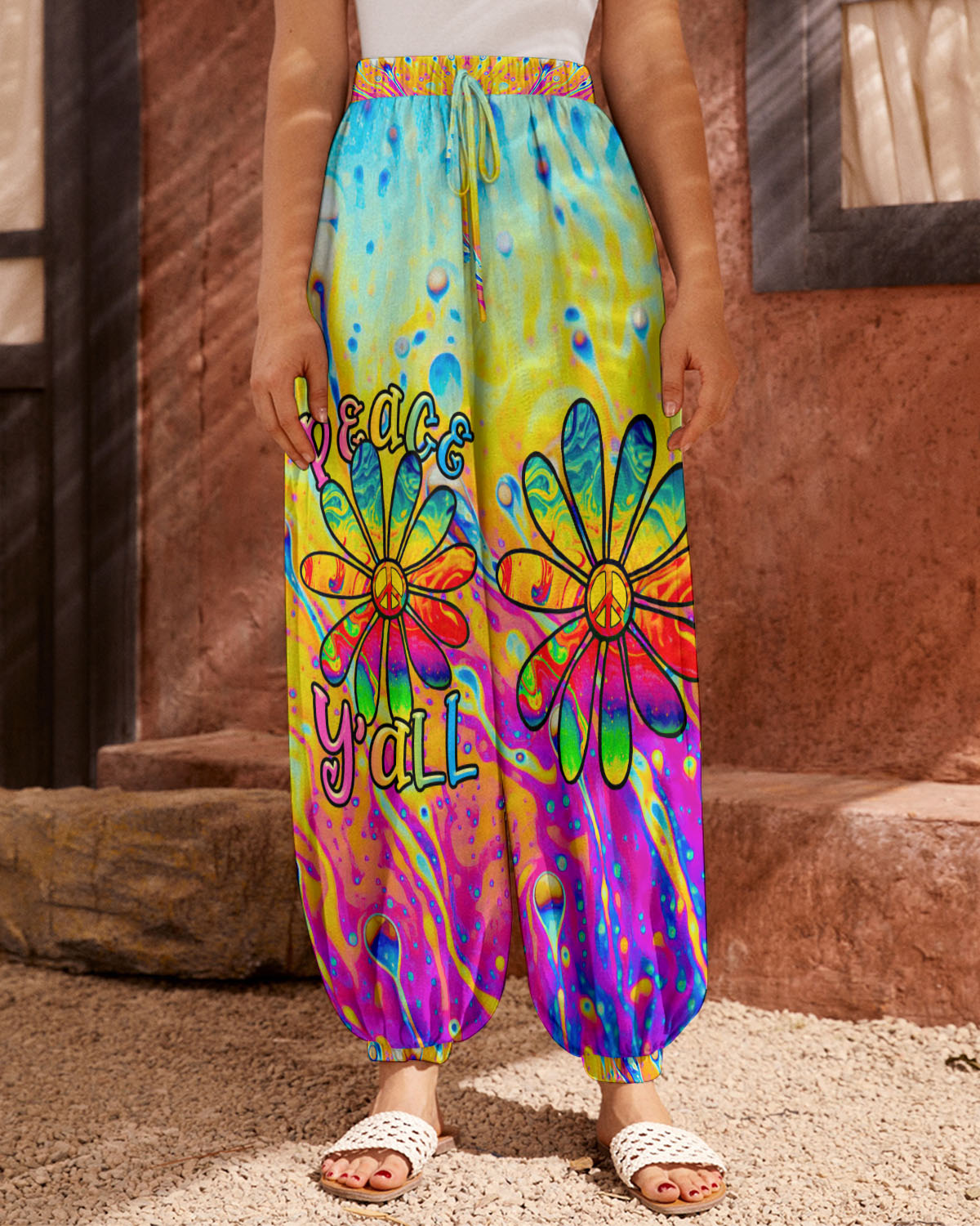 PEACE Y'ALL COLORFUL DAISY ALL OVER PRINT - TLTR2906231
