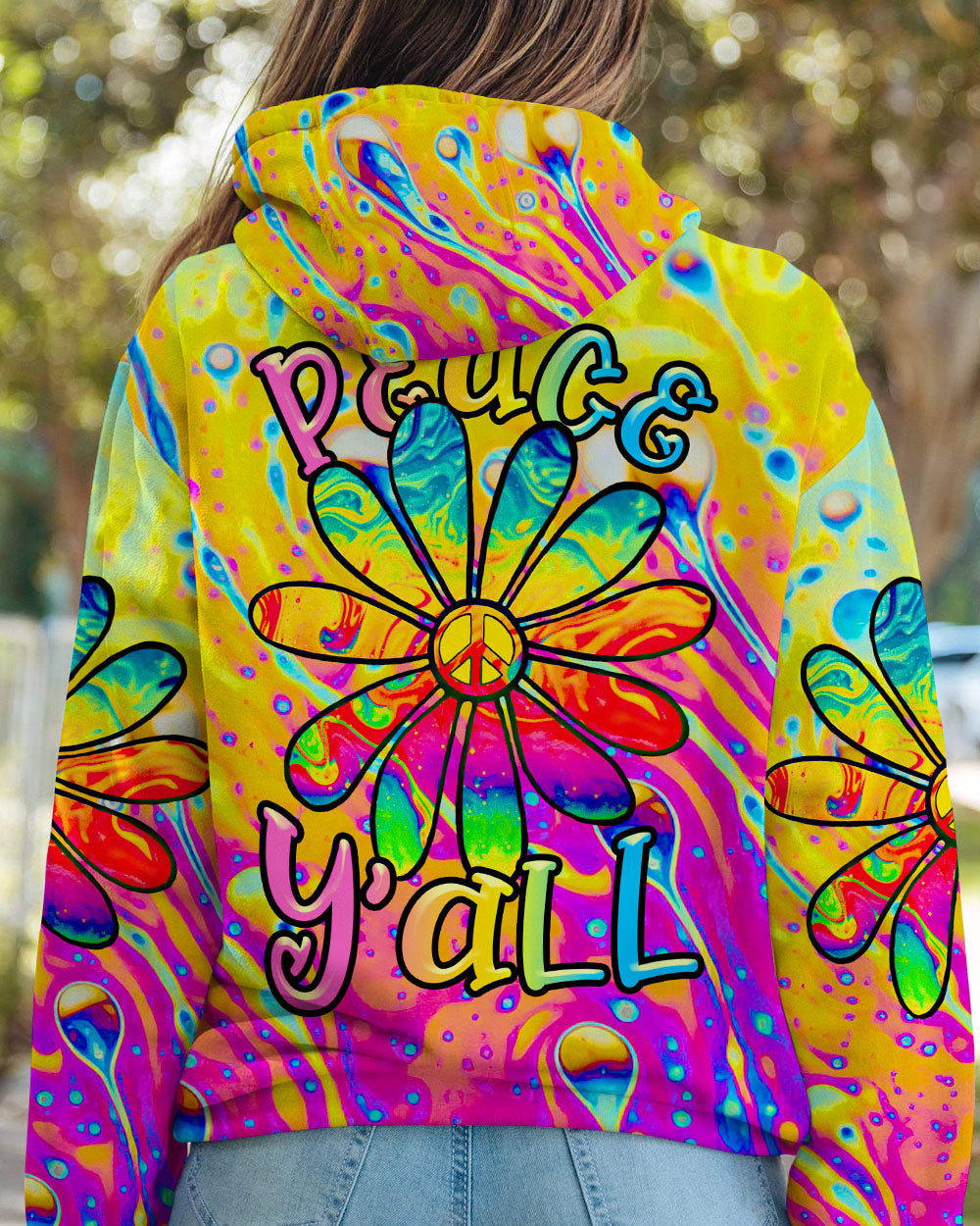 PEACE Y'ALL COLORFUL DAISY ALL OVER PRINT - TLTR2906231