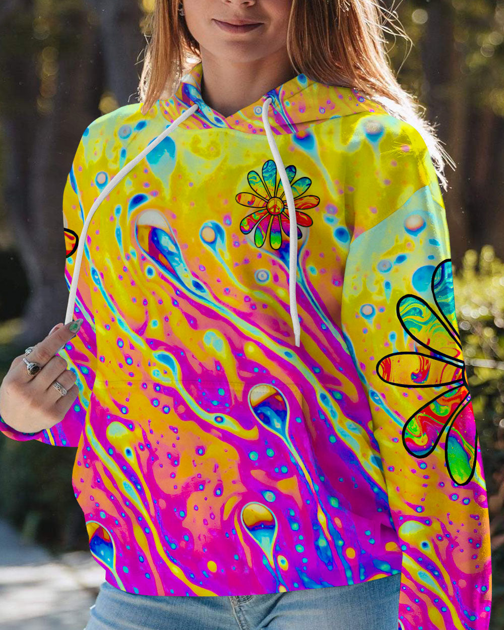 PEACE Y'ALL COLORFUL DAISY ALL OVER PRINT - TLTR2906231