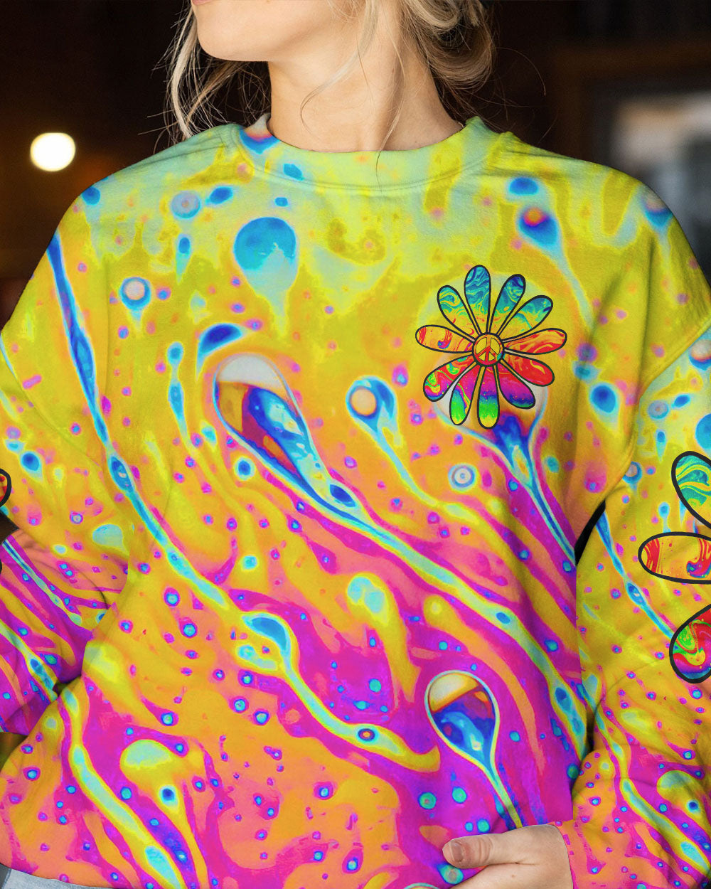 PEACE Y'ALL COLORFUL DAISY ALL OVER PRINT - TLTR2906231