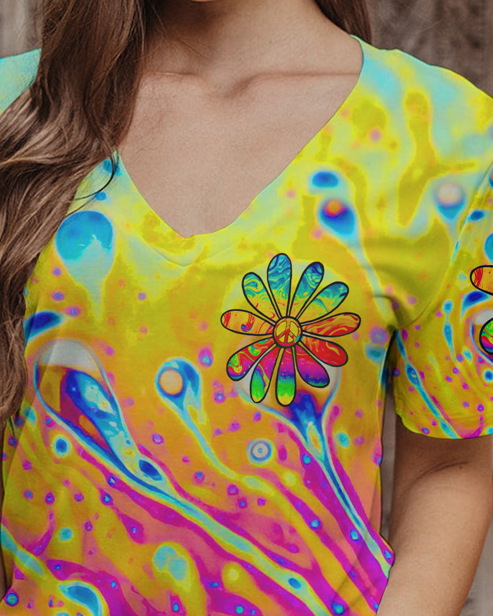 PEACE Y'ALL COLORFUL DAISY ALL OVER PRINT - TLTR2906231