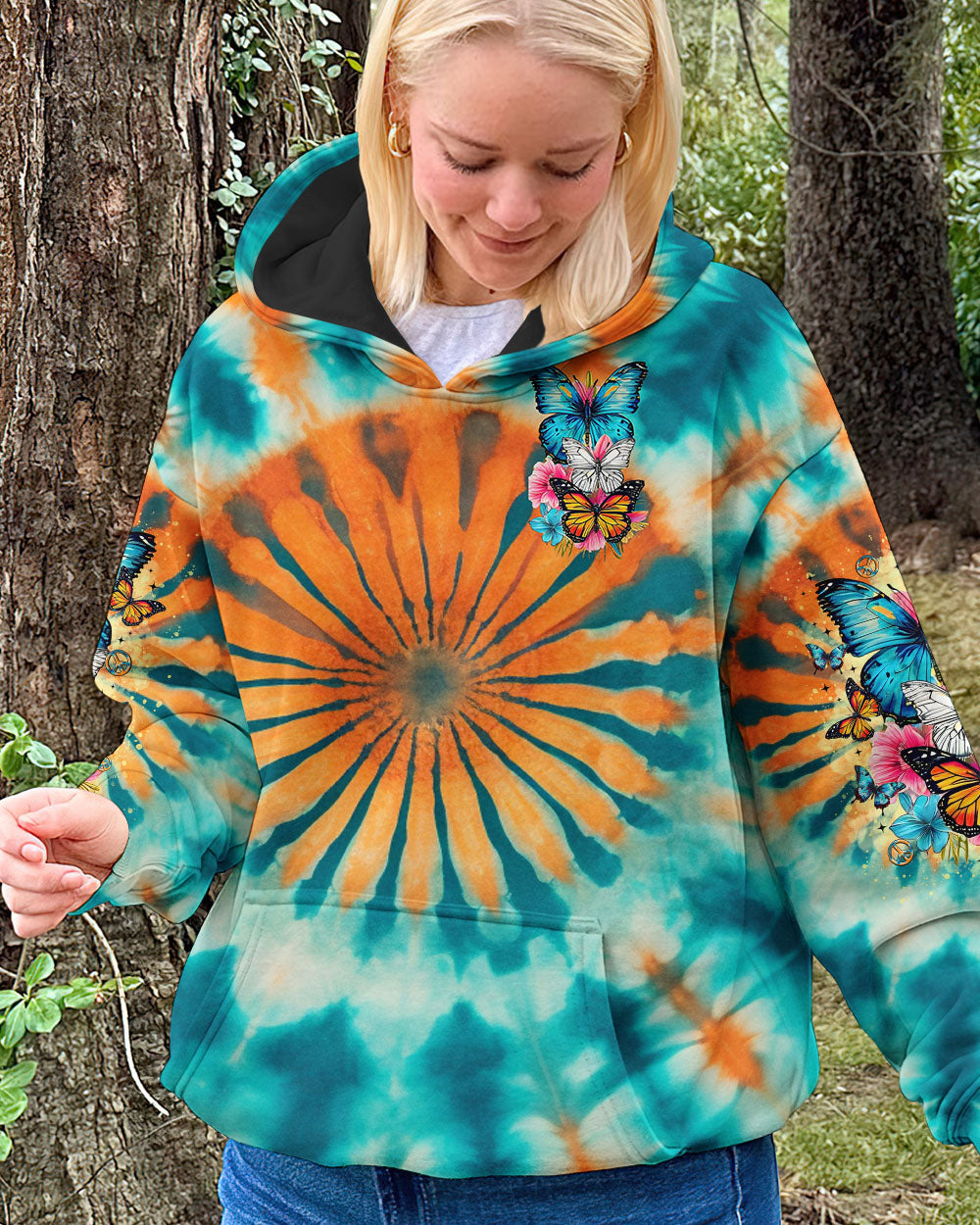 JUST BREATHE BUTTERFLY TIE DYE ALL OVER PRINT - TLTR3012242