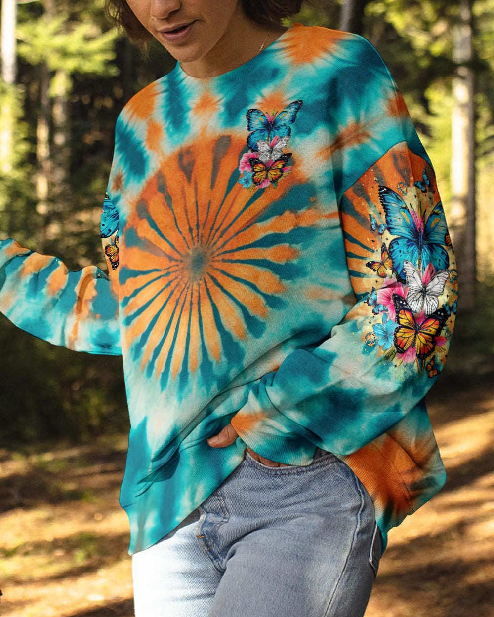 JUST BREATHE BUTTERFLY TIE DYE ALL OVER PRINT - TLTR3012242