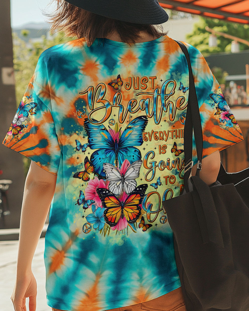 JUST BREATHE BUTTERFLY TIE DYE ALL OVER PRINT - TLTR3012242