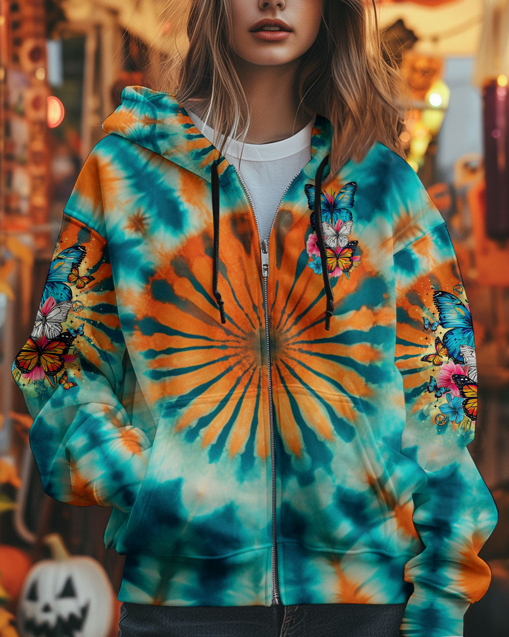 JUST BREATHE BUTTERFLY TIE DYE ALL OVER PRINT - TLTR3012242