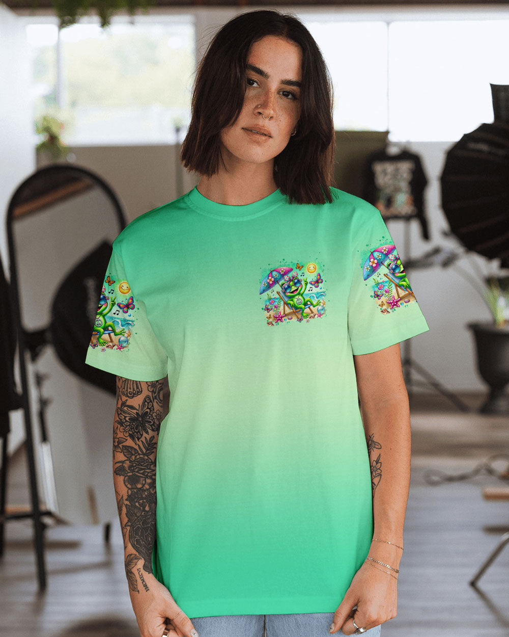 BE YOU THE WORLD WILL ADJUST FROG BEACH ALL OVER PRINT - TLTR3107243