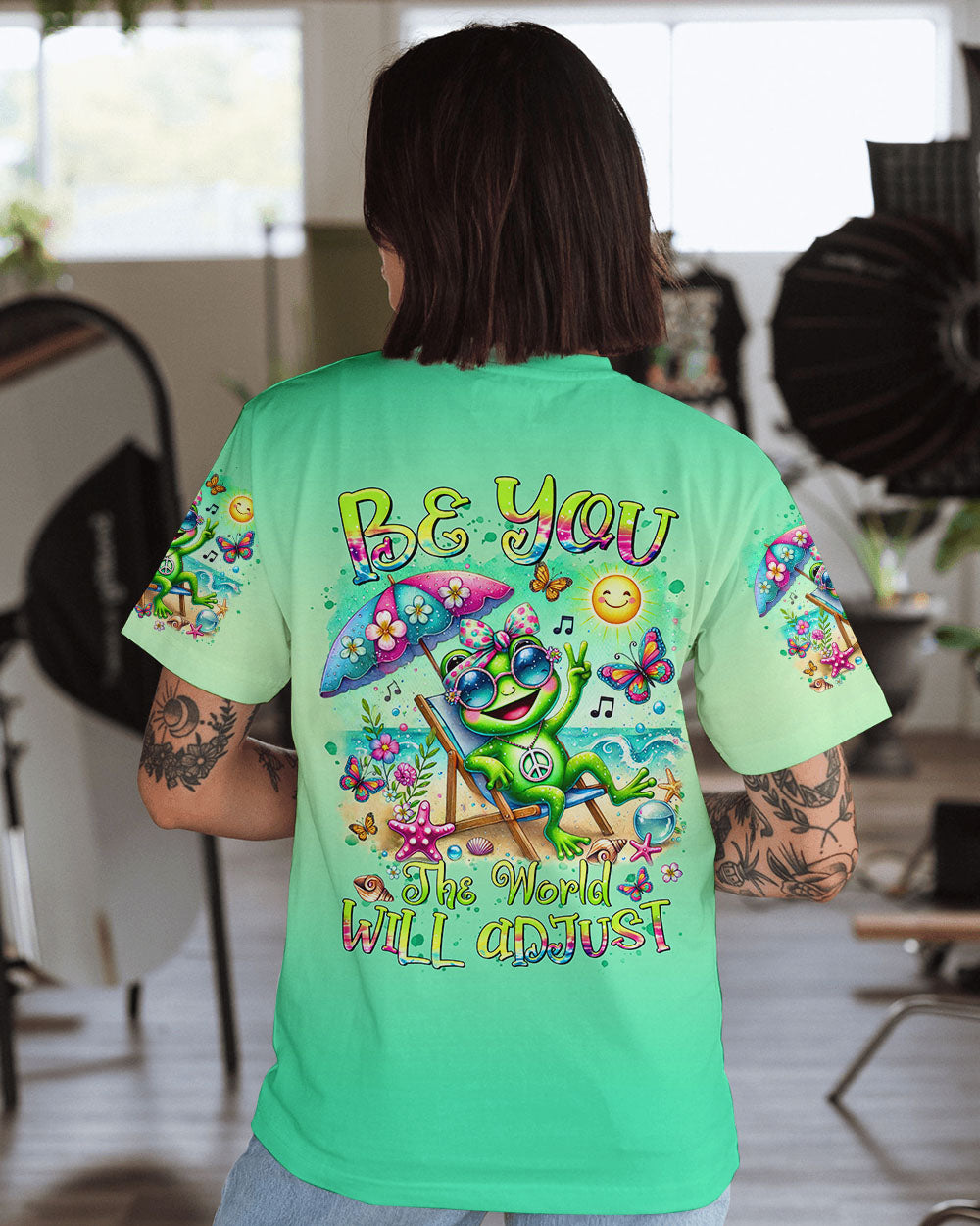 BE YOU THE WORLD WILL ADJUST FROG BEACH ALL OVER PRINT - TLTR3107243