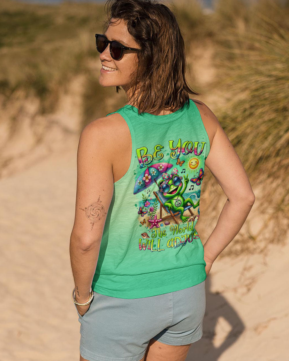 BE YOU THE WORLD WILL ADJUST FROG BEACH ALL OVER PRINT - TLTR3107243