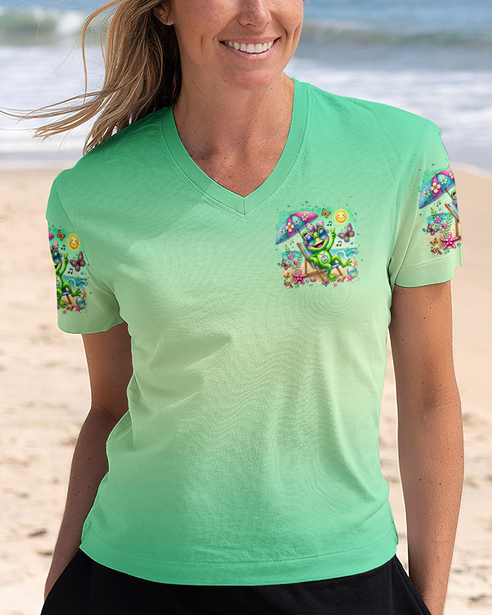 BE YOU THE WORLD WILL ADJUST FROG BEACH ALL OVER PRINT - TLTR3107243