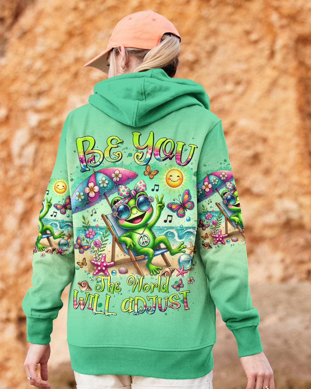 BE YOU THE WORLD WILL ADJUST FROG BEACH ALL OVER PRINT - TLTR3107243