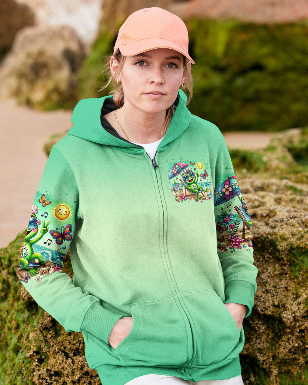 BE YOU THE WORLD WILL ADJUST FROG BEACH ALL OVER PRINT - TLTR3107243