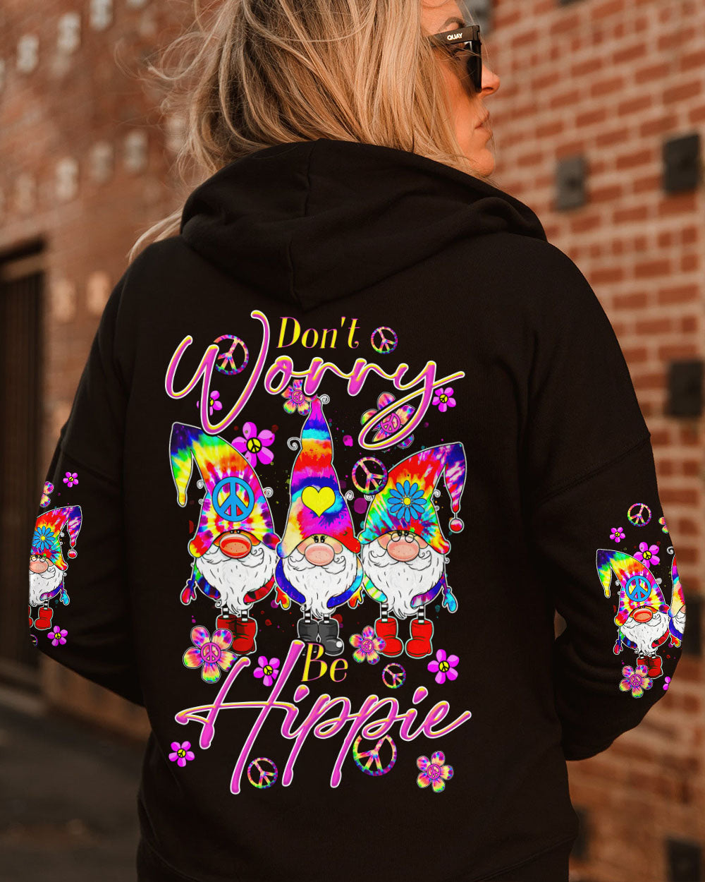 DON'T WORRY BE HIPPIE TIE DYE GNOME ALL OVER PRINT - TLTR3108233