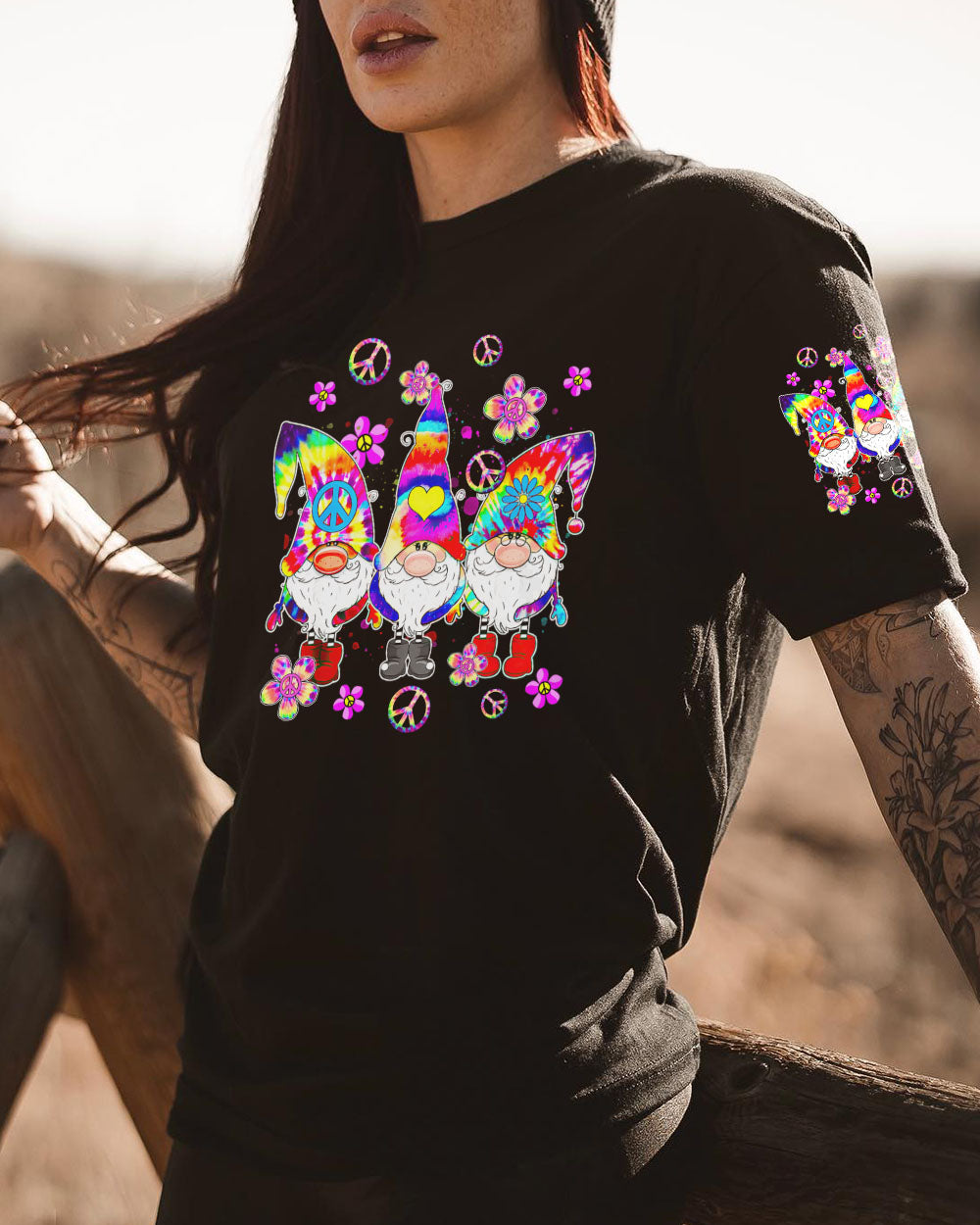 DON'T WORRY BE HIPPIE TIE DYE GNOME ALL OVER PRINT - TLTR3108233
