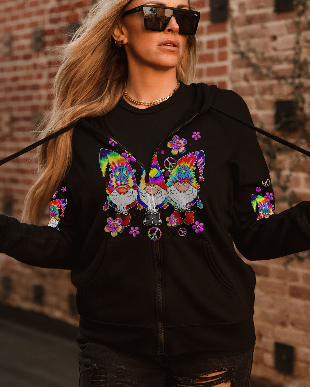 DON'T WORRY BE HIPPIE TIE DYE GNOME ALL OVER PRINT - TLTR3108233
