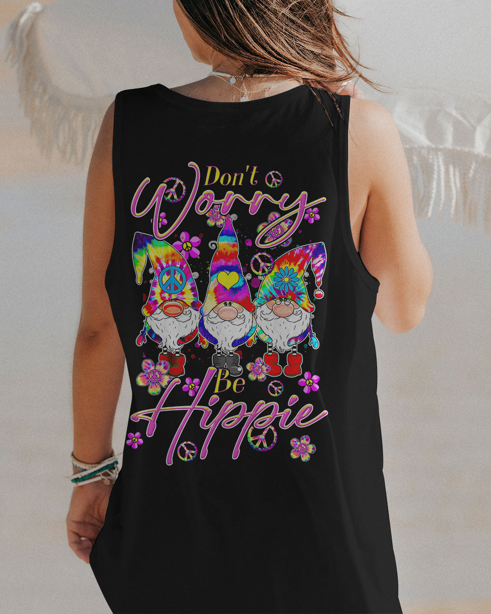 DON'T WORRY BE HIPPIE TIE DYE GNOME ALL OVER PRINT - TLTR3108233