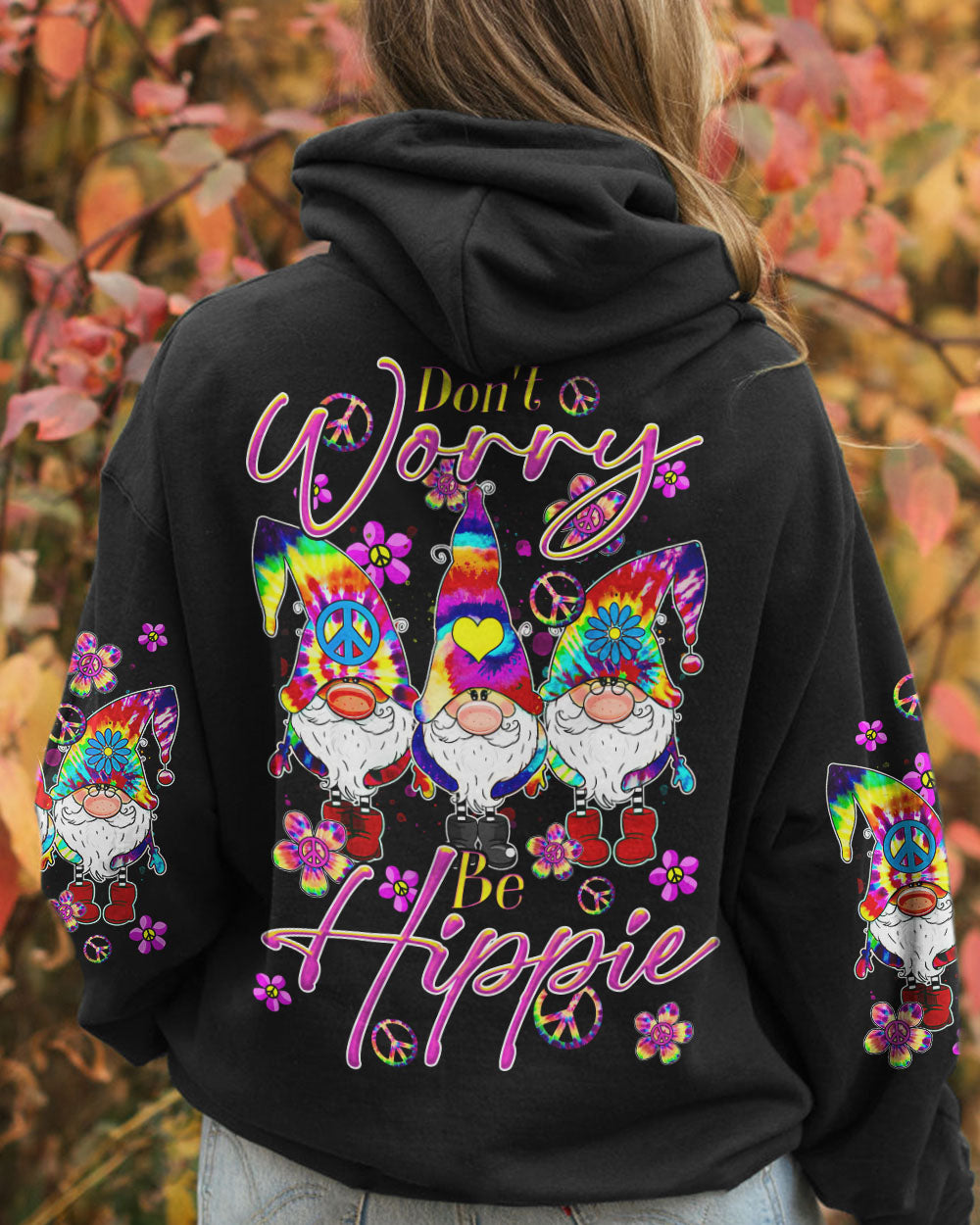 DON'T WORRY BE HIPPIE TIE DYE GNOME ALL OVER PRINT - TLTR3108233
