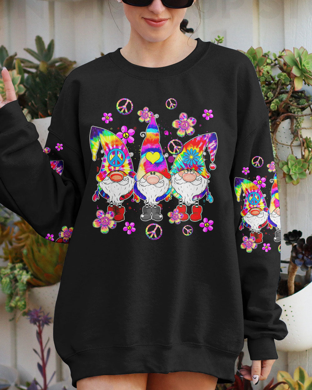 DON'T WORRY BE HIPPIE TIE DYE GNOME ALL OVER PRINT - TLTR3108233