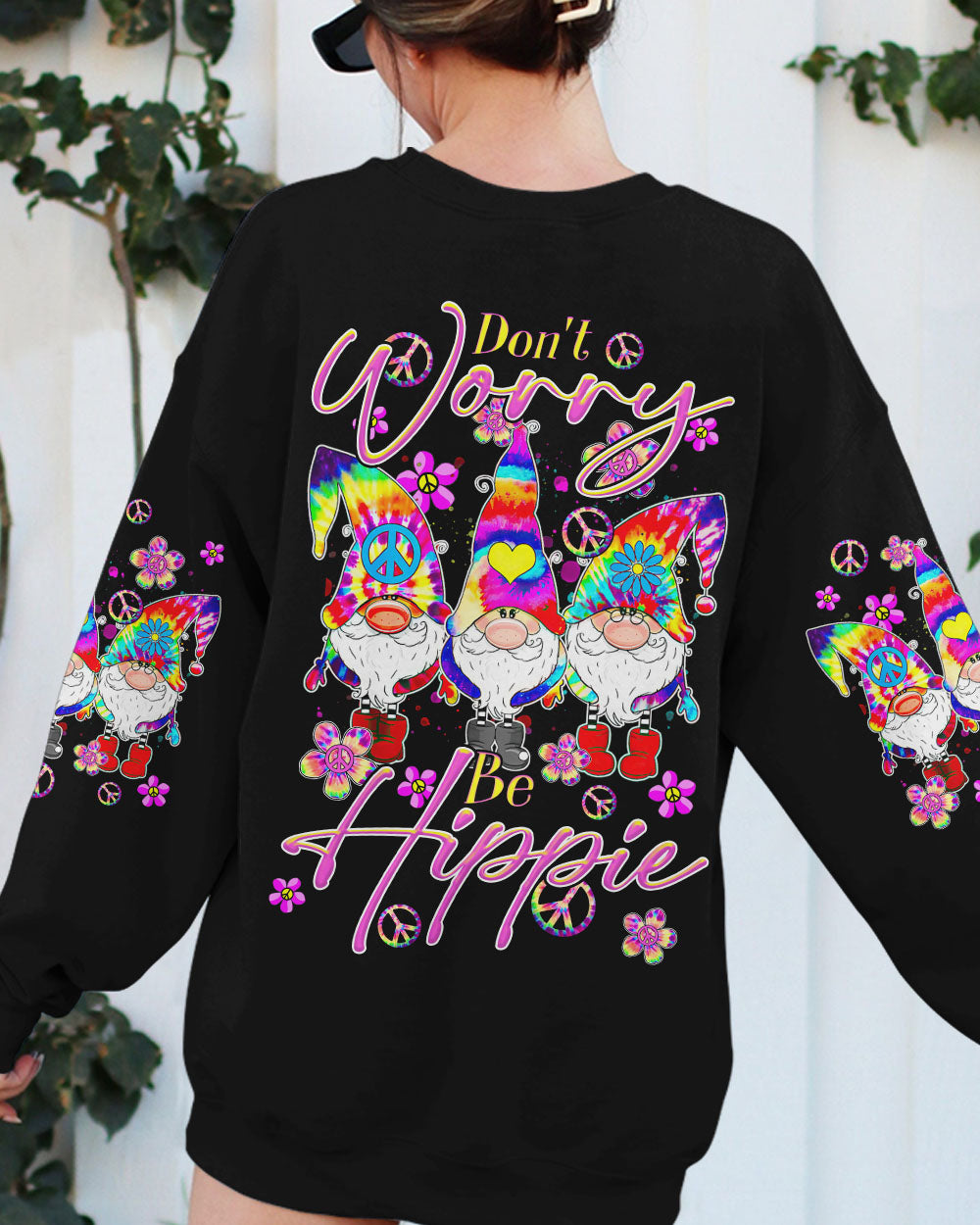 DON'T WORRY BE HIPPIE TIE DYE GNOME ALL OVER PRINT - TLTR3108233