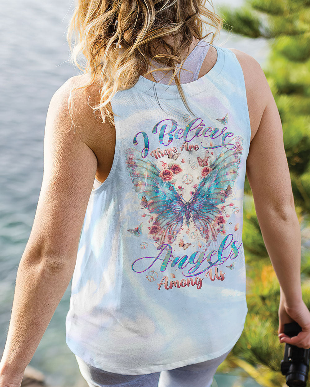 I BELIEVE THERE ARE ANGELS AMONG US BUTTERFLY WINGS ALL OVER PRINT - TLTW0104244