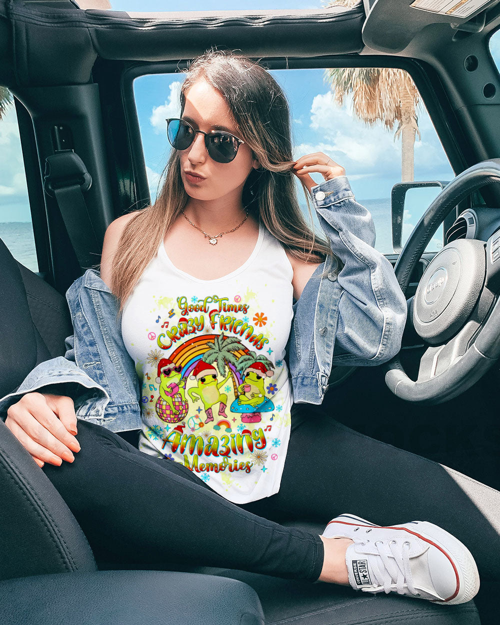 GOOD TIMES CRAZY FRIEND FROG CHRISTMAS ALL OVER PRINT - TLTW0111241