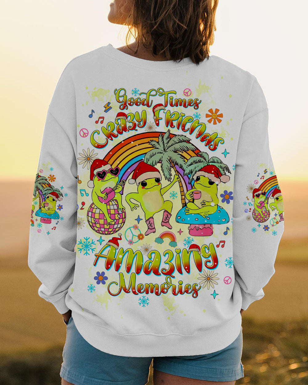 GOOD TIMES CRAZY FRIEND FROG CHRISTMAS ALL OVER PRINT - TLTW0111241