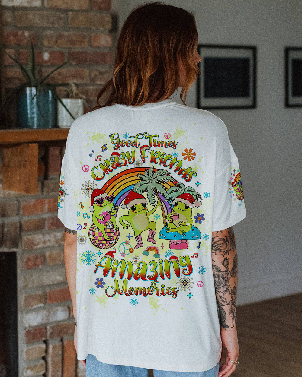 GOOD TIMES CRAZY FRIEND FROG CHRISTMAS ALL OVER PRINT - TLTW0111241