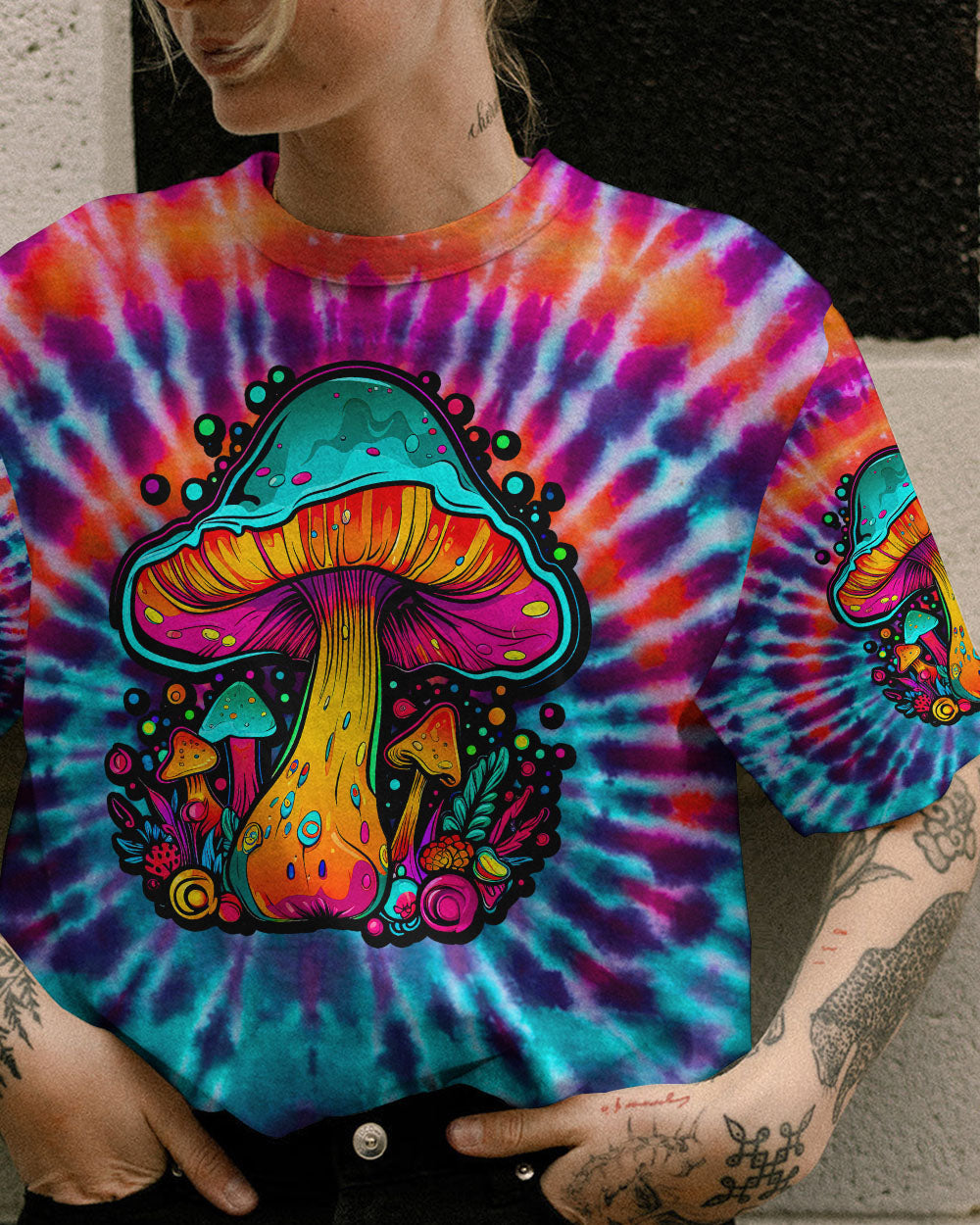 THE MUSHROOMS ARE CALLING TIE DYE ALL OVER PRINT - TLTW0208236