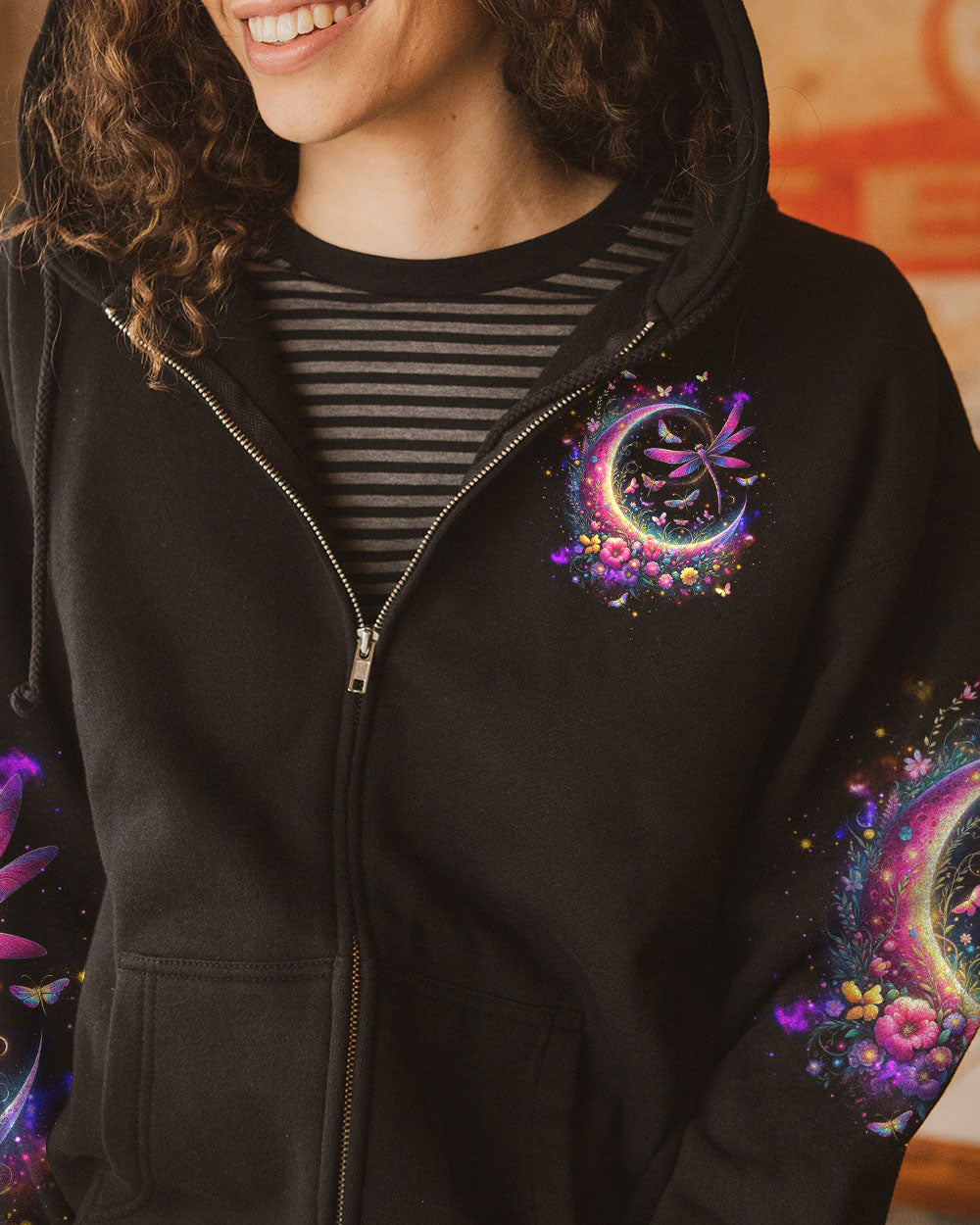 JUST BREATHE DRAGONFLY CRESCENT MOON ALL OVER PRINT - TLTW0212235