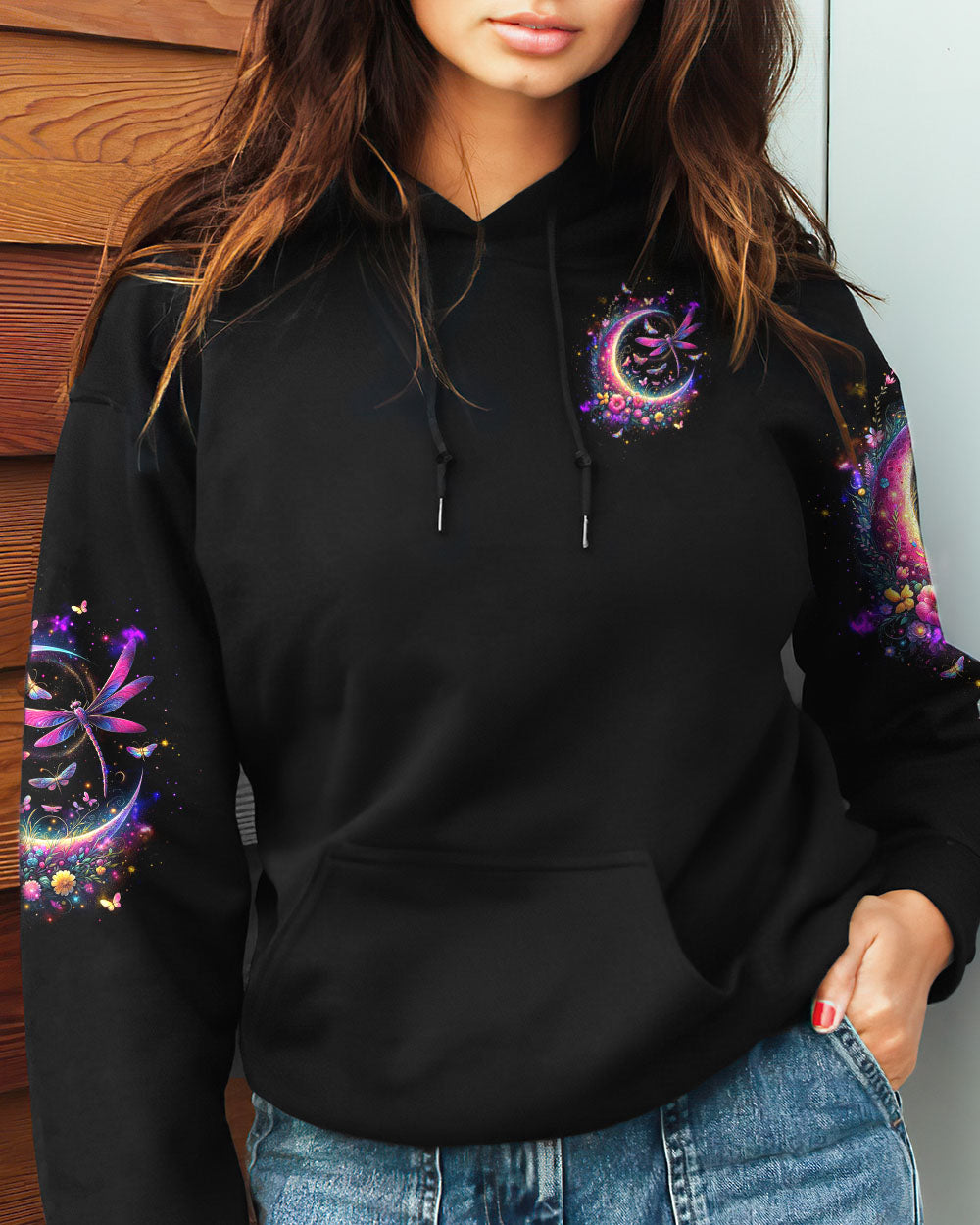 JUST BREATHE DRAGONFLY CRESCENT MOON ALL OVER PRINT - TLTW0212235
