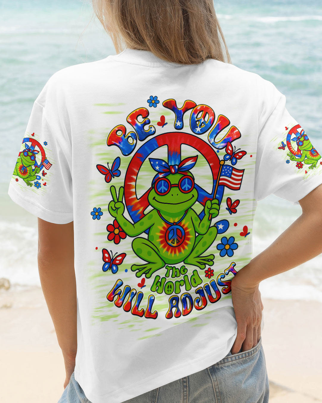 BE YOU THE WORLD WILL ADJUST FROG ALL OVER PRINT - TLTW0306253