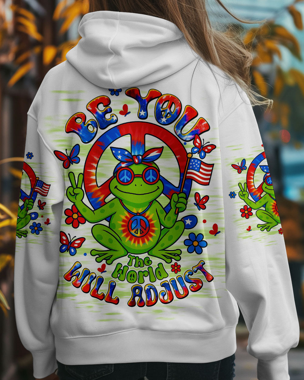 BE YOU THE WORLD WILL ADJUST FROG ALL OVER PRINT - TLTW0306253