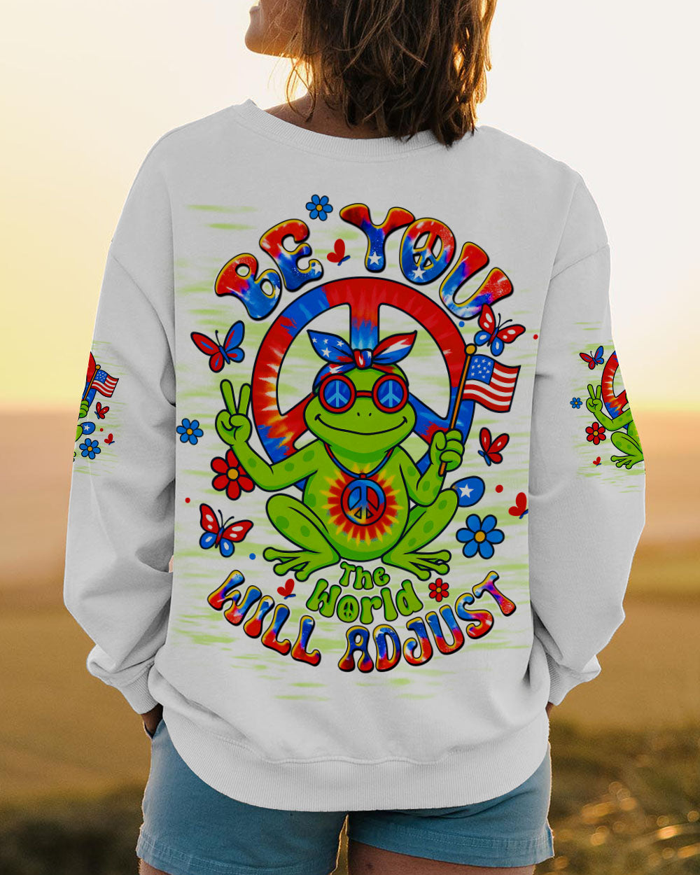 BE YOU THE WORLD WILL ADJUST FROG ALL OVER PRINT - TLTW0306253