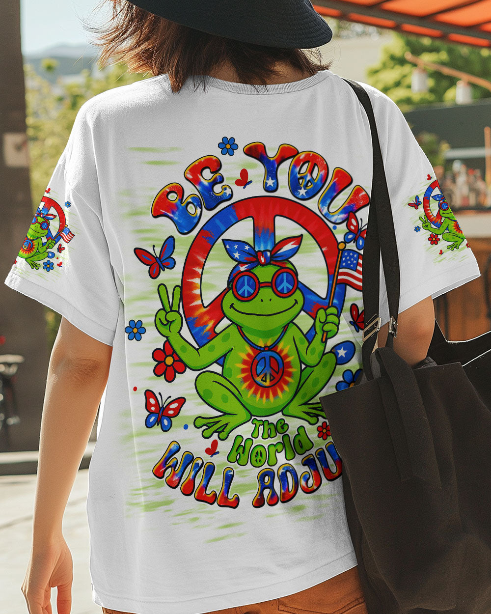 BE YOU THE WORLD WILL ADJUST FROG ALL OVER PRINT - TLTW0306253