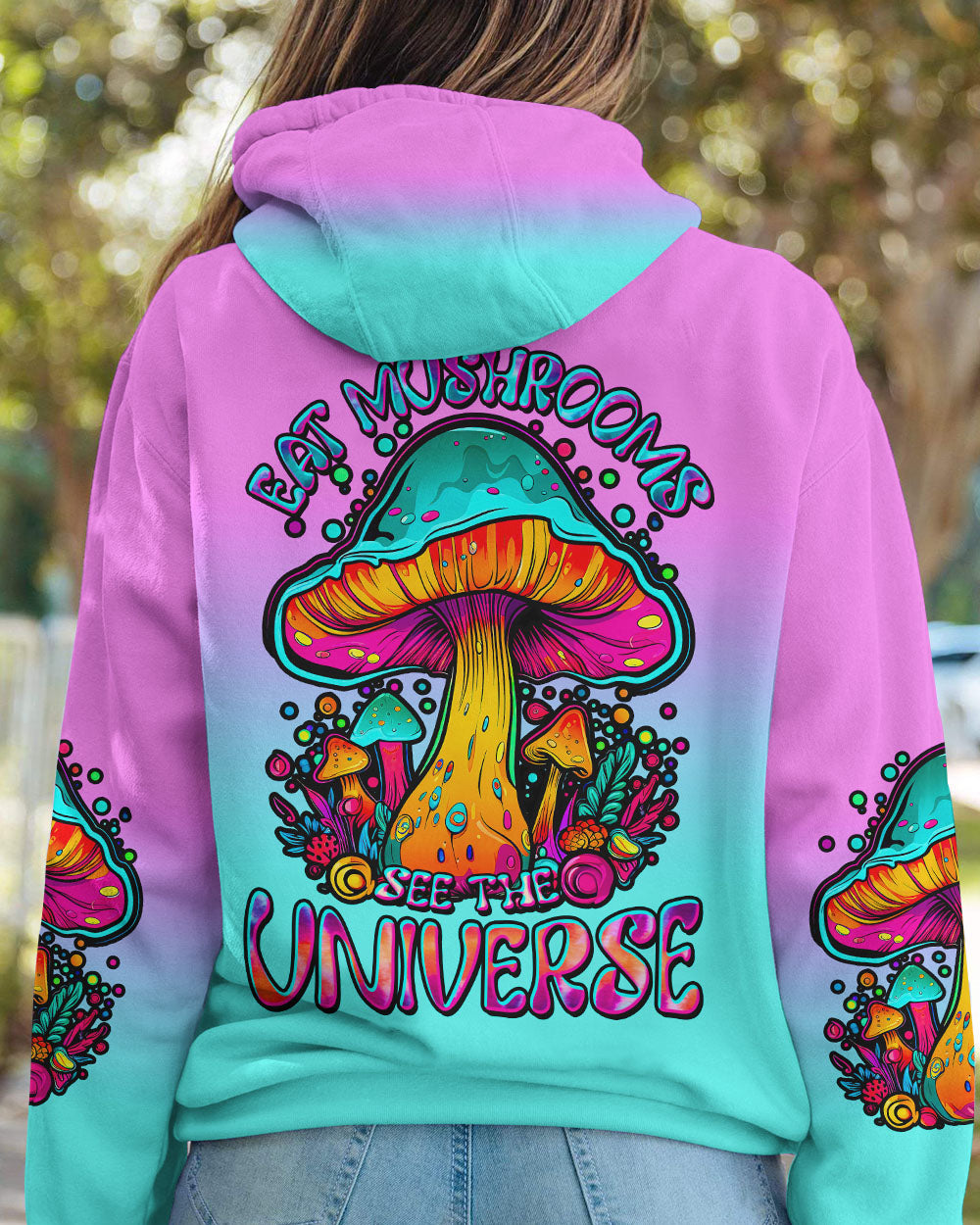 EAT MUSHROOMS SEE THE UNIVERSE ALL OVER PRINT - TLTW0308232