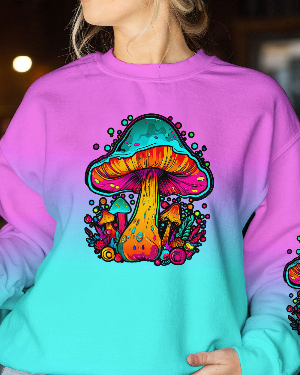 EAT MUSHROOMS SEE THE UNIVERSE ALL OVER PRINT - TLTW0308232